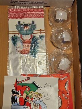 Christmas Gnome Decorative Gift Bags and Clear Ornaments